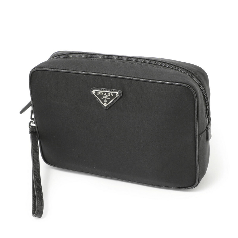 Prada Icon Monogram Pouch Black Nylon